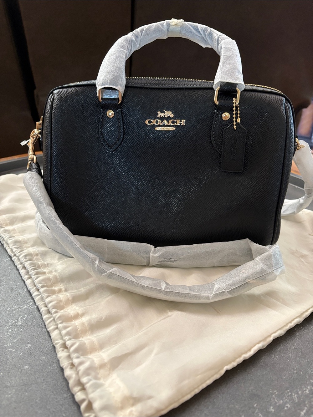 Coach Black Leather Rowan never used